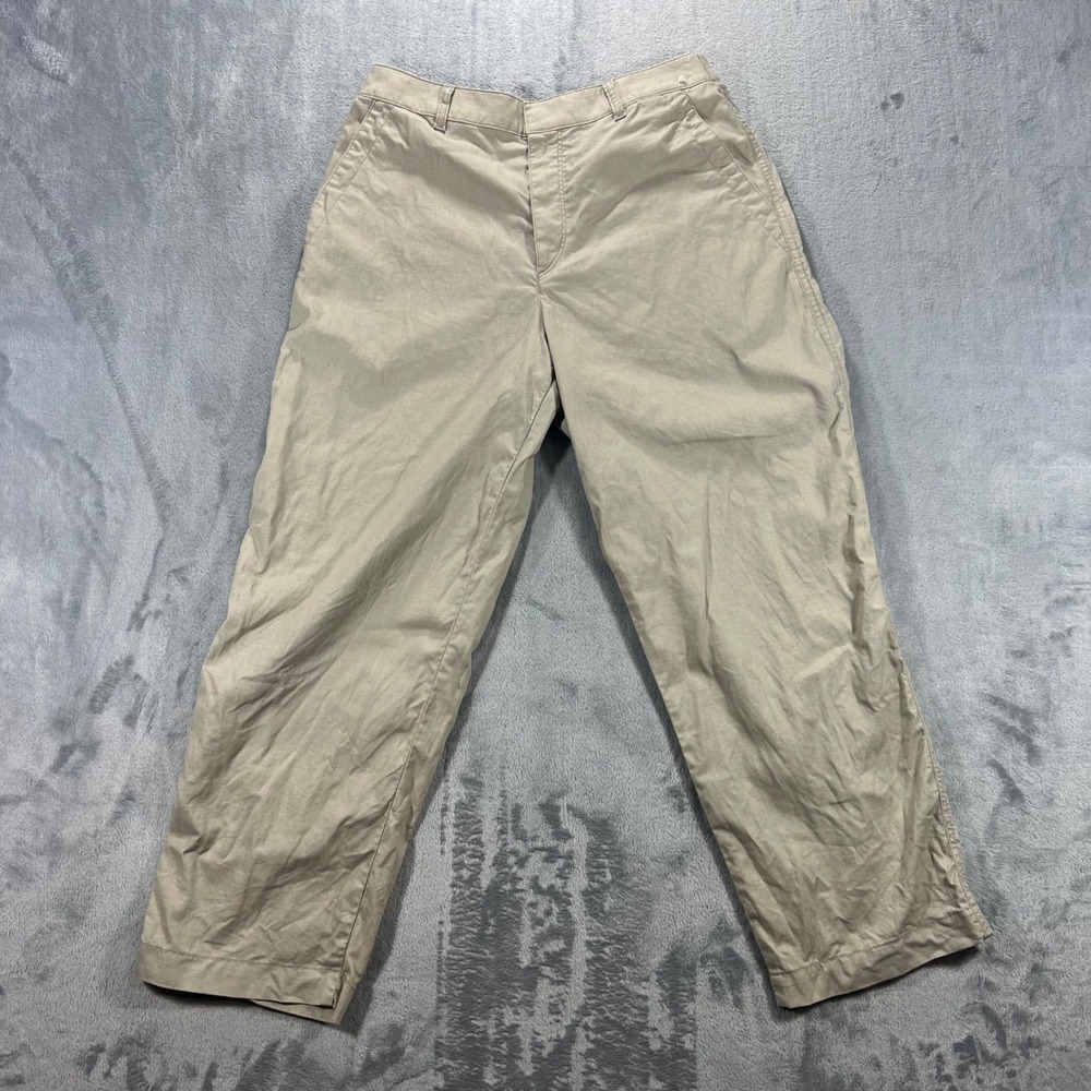 UNIQLO Linen Cotton Blend Pants Mens M 28-29 Beige Straight Leg Chino